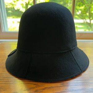 WOMENS BUCKET HAT WOOL BLACK VINTAGE Y2K